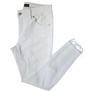 Silver Jeans Avery Skinny Crop White Jeans – Size W26 L27 Raw Hem